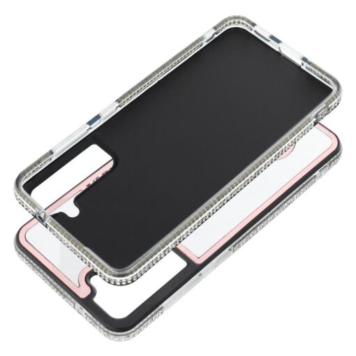 Samsung S22 umbris TEDDY plastikust taguse ja silikoonist servadega roosa 1