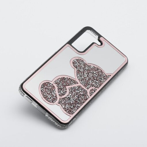 Samsung S22 umbris TEDDY plastikust taguse ja silikoonist servadega roosa 2