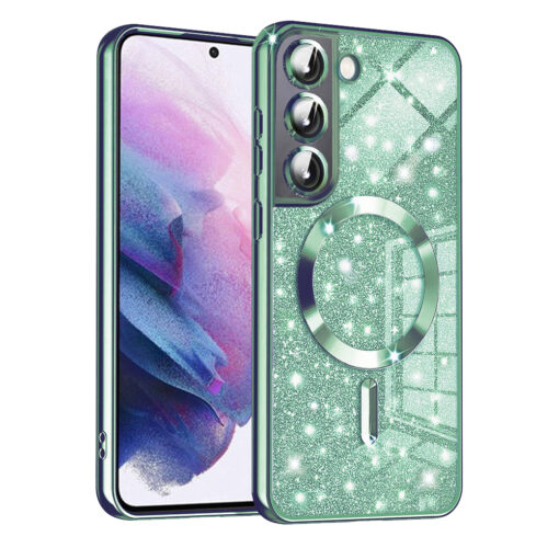 Samsung S22 umbris silikoonist MagSafe Luxury Glitter heleroheline