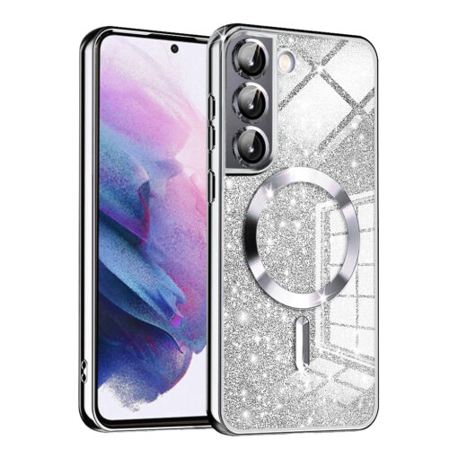 Samsung S22 umbris silikoonist MagSafe Luxury Glitter hobedane