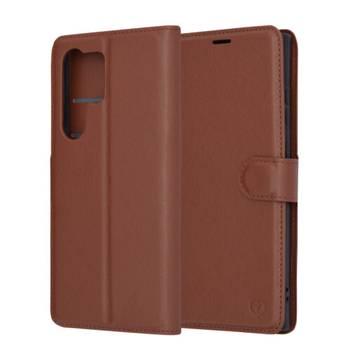 Samsung S23 Ultra kaaned kunstnahast Leather Folio pruun