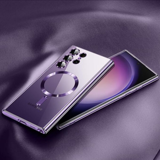 Samsung S23 Ultra umbris silikoonist MagSafe Luxury Crystal kuldne 4