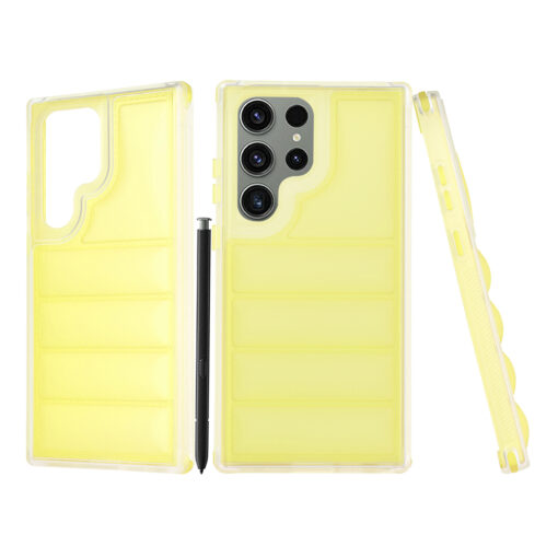 Samsung S23 Ultra umbris silikoonist Wave Shield kollane