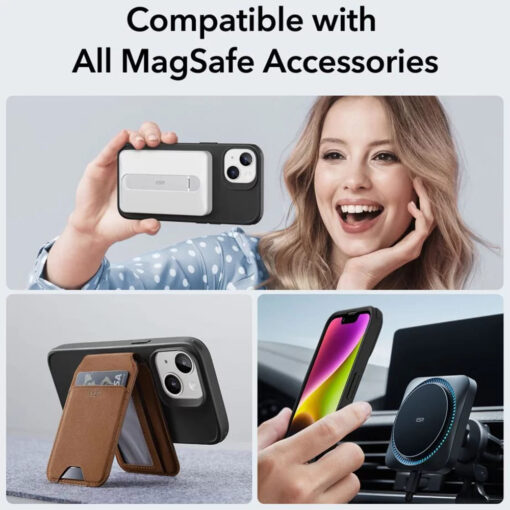 iPhone 13 14 umbris plastikust ja silikoonist MagSafe ESR Classic Hybrid HaloLock must 4