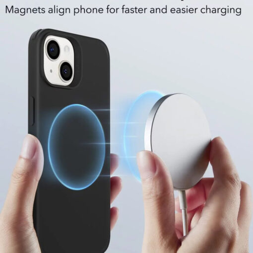 iPhone 13 14 umbris plastikust ja silikoonist MagSafe ESR Classic Hybrid HaloLock must 5