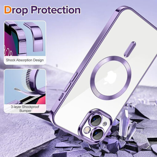 iPhone 13 umbris silikoonist MagSafe Luxury Crystal helelilla 2