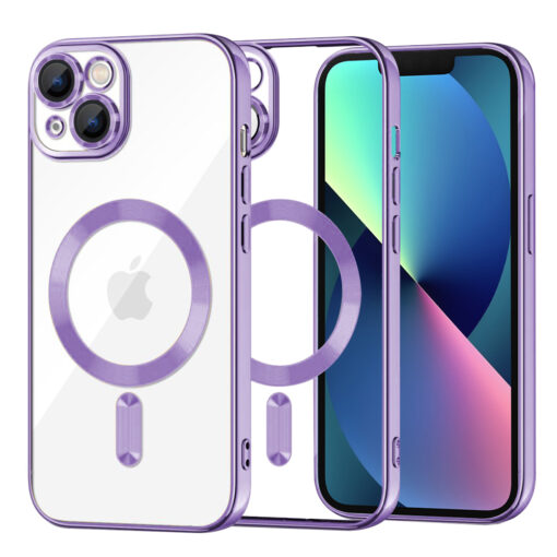 iPhone 13 umbris silikoonist MagSafe Luxury Crystal helelilla