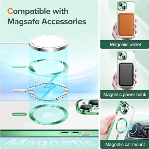 iPhone 13 umbris silikoonist MagSafe Luxury Crystal heleroheline 4