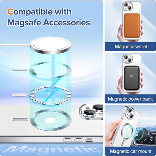 iPhone 13 umbris silikoonist MagSafe Luxury Crystal hobedane 4