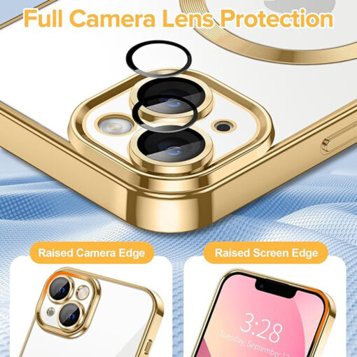 iPhone 13 umbris silikoonist MagSafe Luxury Crystal kuldne 3
