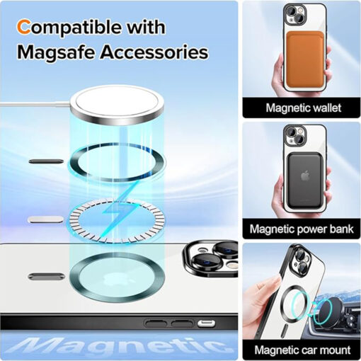 iPhone 13 umbris silikoonist MagSafe Luxury Crystal must 4