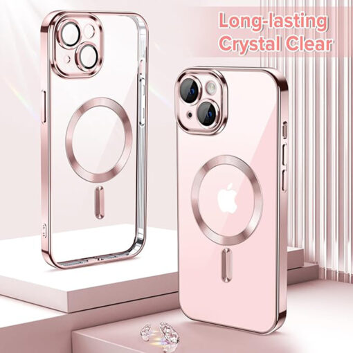 iPhone 13 umbris silikoonist MagSafe Luxury Crystal roosa 1