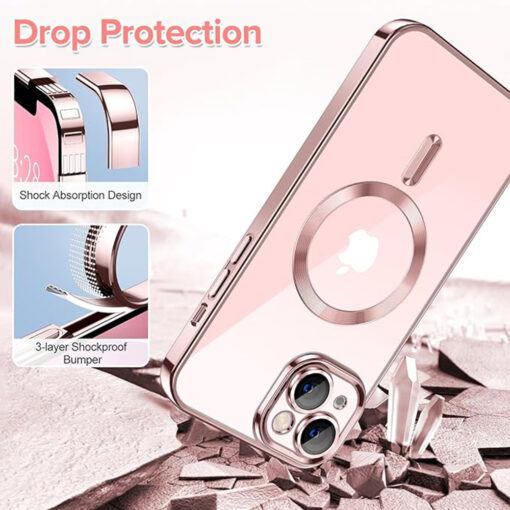 iPhone 13 umbris silikoonist MagSafe Luxury Crystal roosa 2