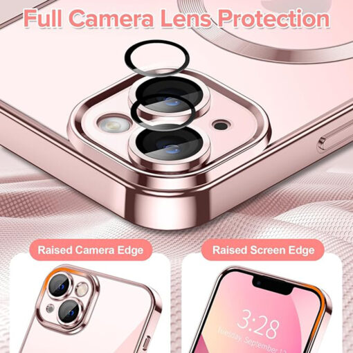 iPhone 13 umbris silikoonist MagSafe Luxury Crystal roosa 3