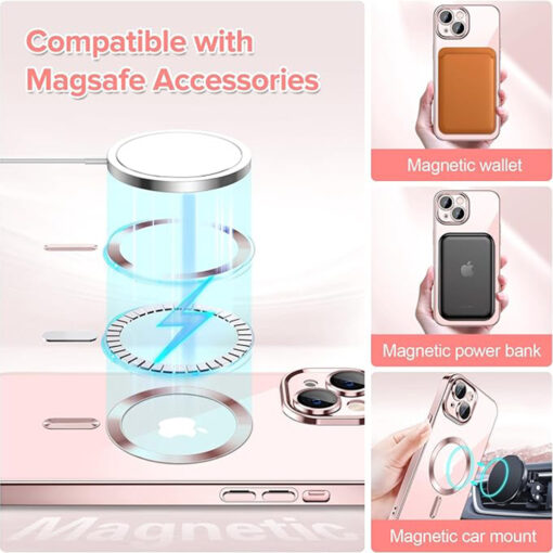 iPhone 13 umbris silikoonist MagSafe Luxury Crystal roosa 4