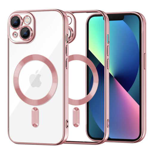 iPhone 13 umbris silikoonist MagSafe Luxury Crystal roosa