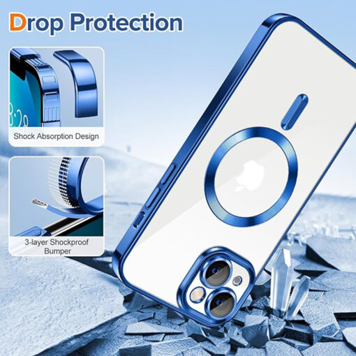 iPhone 13 umbris silikoonist MagSafe Luxury Crystal tumesinine 2
