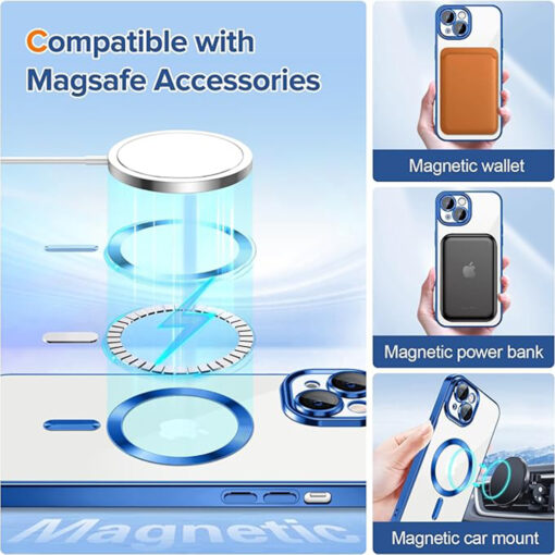 iPhone 13 umbris silikoonist MagSafe Luxury Crystal tumesinine 4