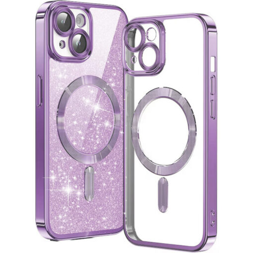 iPhone 13 umbris silikoonist MagSafe Luxury Glitter helelilla