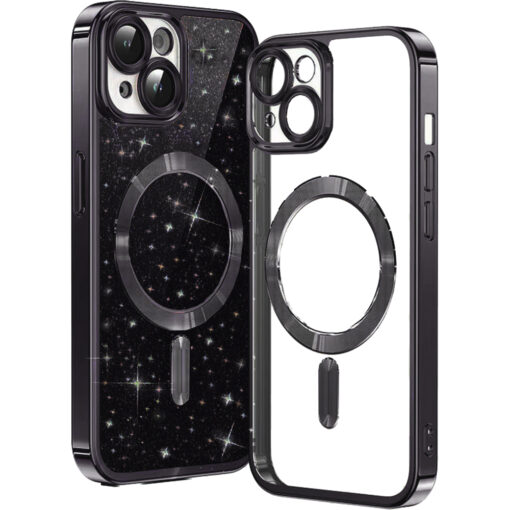 iPhone 13 umbris silikoonist MagSafe Luxury Glitter must