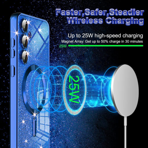 iPhone 13 umbris silikoonist MagSafe Luxury Glitter punane 3