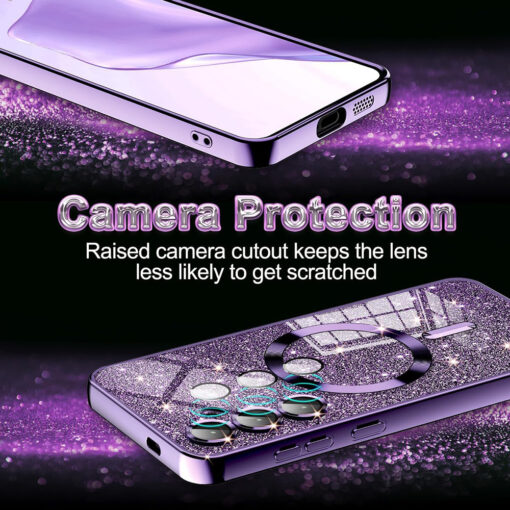 iPhone 13 umbris silikoonist MagSafe Luxury Glitter punane 4