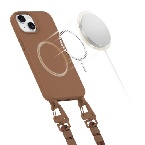 iPhone 13 umbris silikoonist Magnecklace MagSafe sokolaadipruun 3