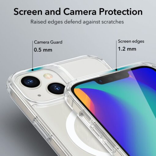 iPhone 14 13 umbris plastikust ja silikoonist MagSafe ESR Classic Hybrid HaloLock labipaistev 1