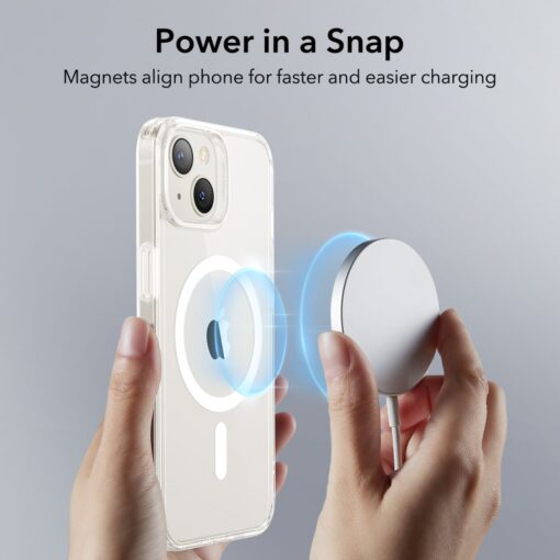 iPhone 14 13 umbris plastikust ja silikoonist MagSafe ESR Classic Hybrid HaloLock labipaistev 2