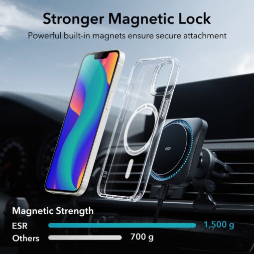 iPhone 14 13 umbris plastikust ja silikoonist MagSafe ESR Classic Hybrid HaloLock labipaistev 4
