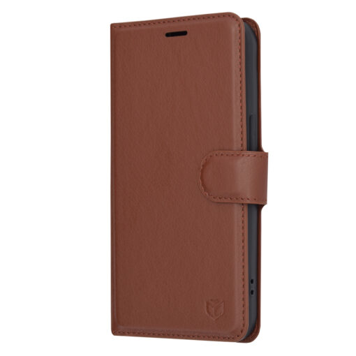 iPhone 14 kaaned kunstnahast Leather Folio pruun 3
