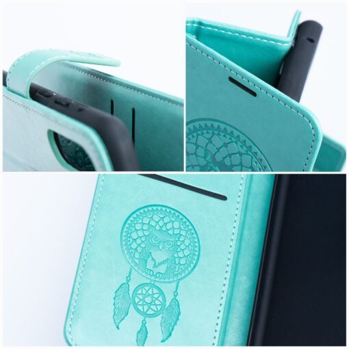 iPhone 14 kaaned kunstnahast MEZZO Book dreamcatcher roheline 3