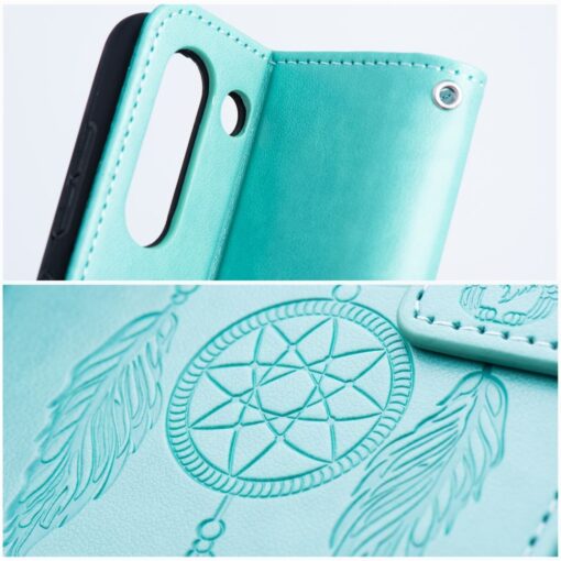 iPhone 14 kaaned kunstnahast MEZZO Book dreamcatcher roheline 4