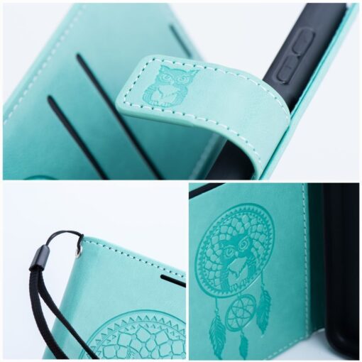 iPhone 14 kaaned kunstnahast MEZZO Book dreamcatcher roheline 5