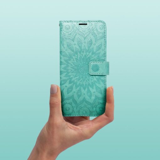 iPhone 14 kaaned kunstnahast MEZZO Book mandala roheline 3