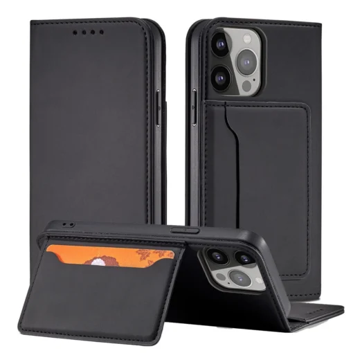 iPhone 14 kaaned kunstnahast Magnet Card Case must 1