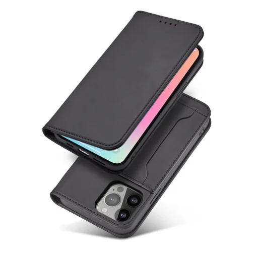 iPhone 14 kaaned kunstnahast Magnet Card Case must 4