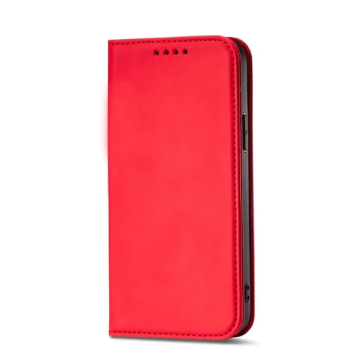 iPhone 14 kaaned kunstnahast Magnet Card Case punane 5