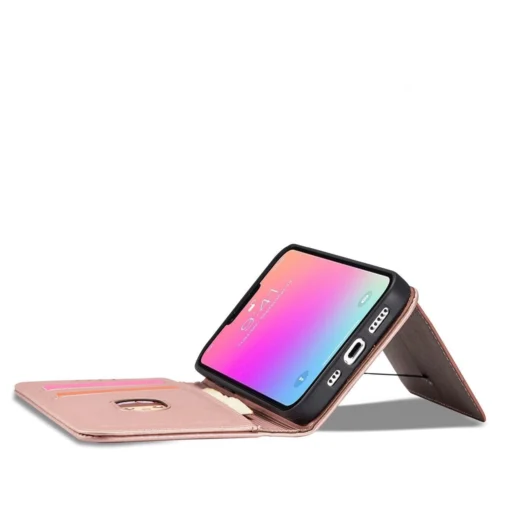 iPhone 14 kaaned kunstnahast Magnet Card Case roosa 10