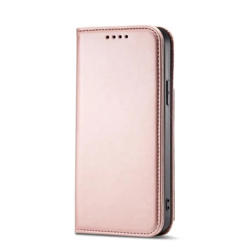 iPhone 14 kaaned kunstnahast Magnet Card Case roosa 3