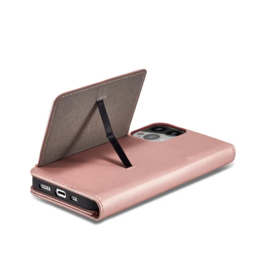 iPhone 14 kaaned kunstnahast Magnet Card Case roosa 6