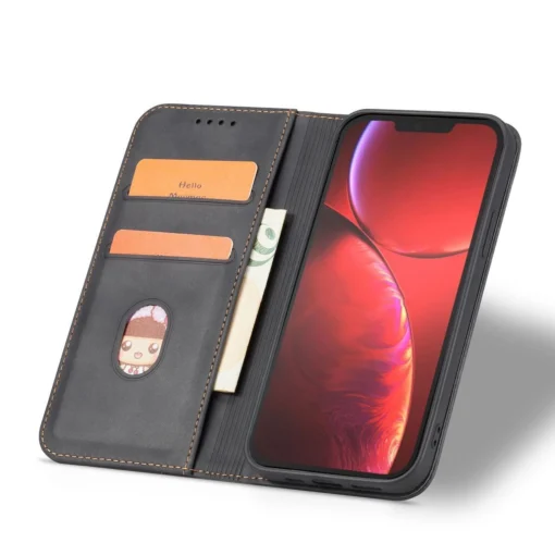 iPhone 14 kaaned kunstnahast Magnet Fancy Case must 3