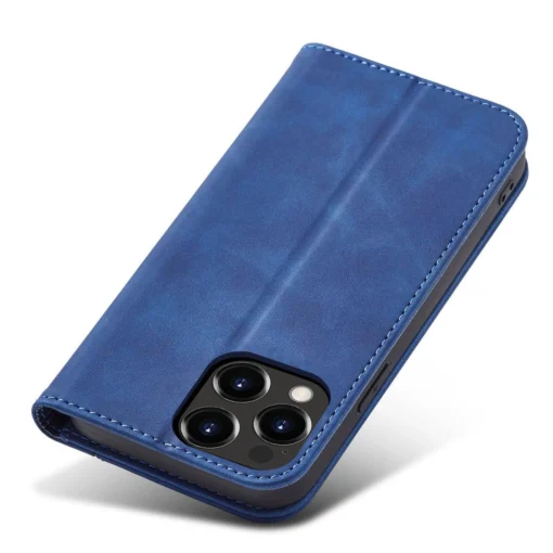 iPhone 14 kaaned kunstnahast Magnet Fancy Case sinine 1