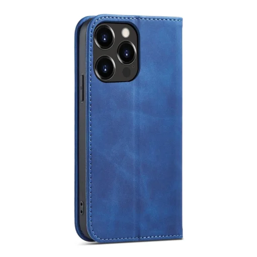 iPhone 14 kaaned kunstnahast Magnet Fancy Case sinine 2