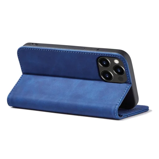 iPhone 14 kaaned kunstnahast Magnet Fancy Case sinine 4