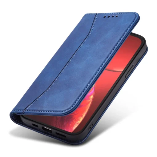 iPhone 14 kaaned kunstnahast Magnet Fancy Case sinine 6