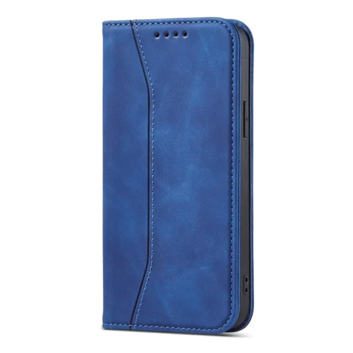 iPhone 14 kaaned kunstnahast Magnet Fancy Case sinine 9