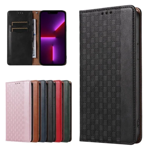 iPhone 14 kaaned kunstnahast Magnet Strap Case must 1