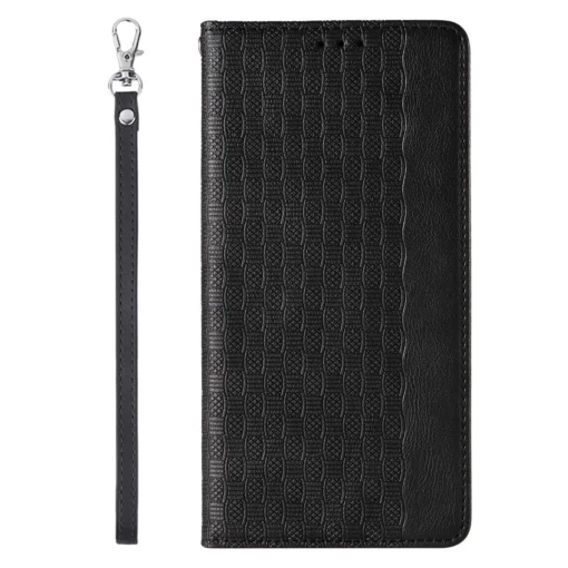 iPhone 14 kaaned kunstnahast Magnet Strap Case must 4