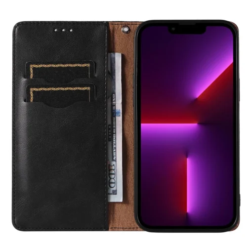 iPhone 14 kaaned kunstnahast Magnet Strap Case must 7
